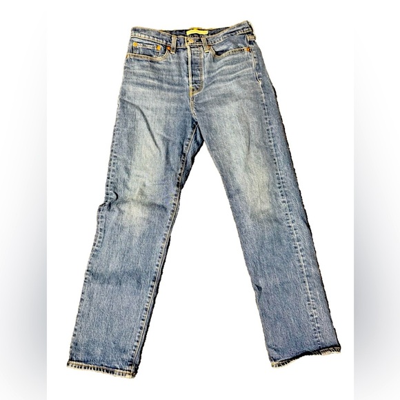 Levis Premium Womens Wedgie Straight Buttonfly Jeans 27X28 EUC - Picture 1 of 11